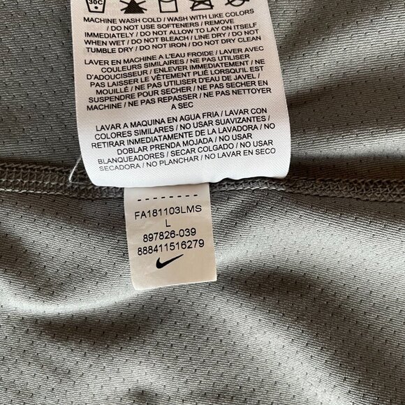 Women's Nike Dri Fit Short Sleeve T-Shirt Scoop Neck Grey, Size L - Picture 7 of 8